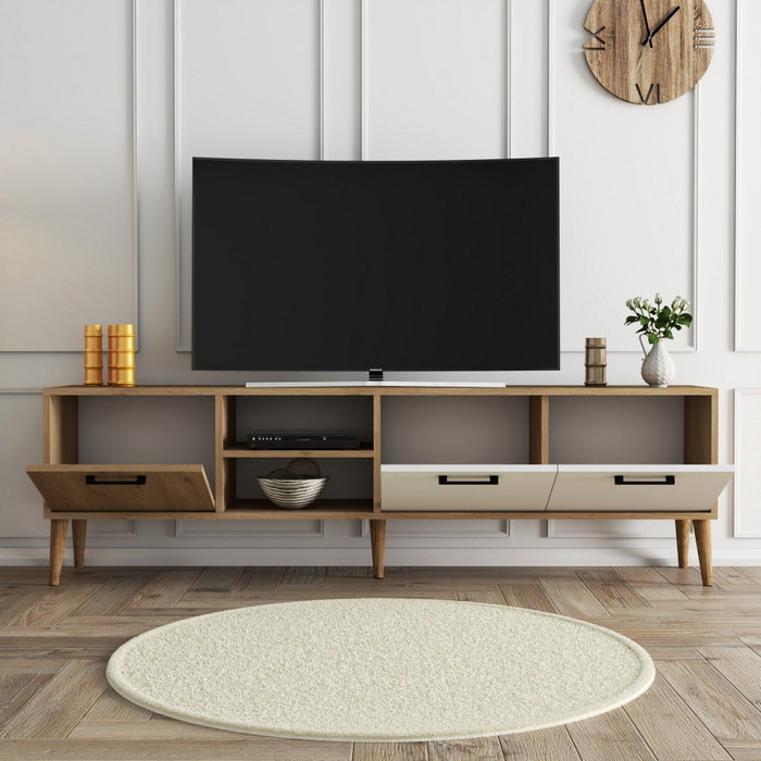 Hanah Home Soporte de TV Roble y Blanco Hanah Home Soporte de TV Roble y Blanco